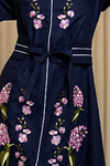 Dark blue embroidered dress "Pershosvit"